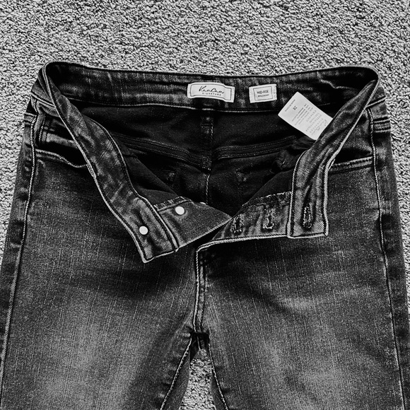 KanCan Black Washed Ankle Skinny Jeans Mid-Rise Button-Fly Frayed Hem Women’s 28 - Picture 9 of 16